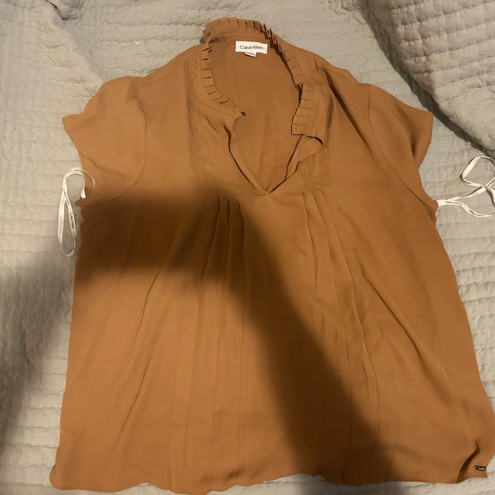 Calvin Klein Tan Short Sleeve Men's Shirt